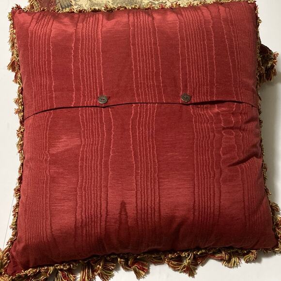 Neiman Marcus Tapestry Pillows Set Exotic Jungle Safari Tassel Trim Sweet Dreams - Picture 5 of 12